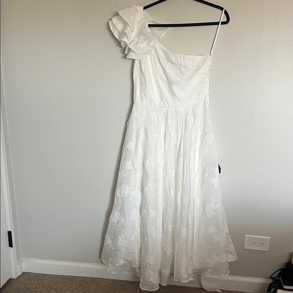 Lulu's White One-Shoulder Dress